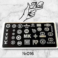 Диск пластина для стемпінгу металева Designer Professional 12*6см № 016