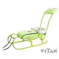 Чохол на санки «Конверт із муфтою» лайм, тканина «Оксфорд 240D», водовідштовхувальне покриття, наповнювач овчина