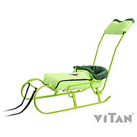 Чохол на санки «Конверт із муфтою» лайм, тканина «Оксфорд 240D», водовідштовхувальне покриття, наповнювач фліс