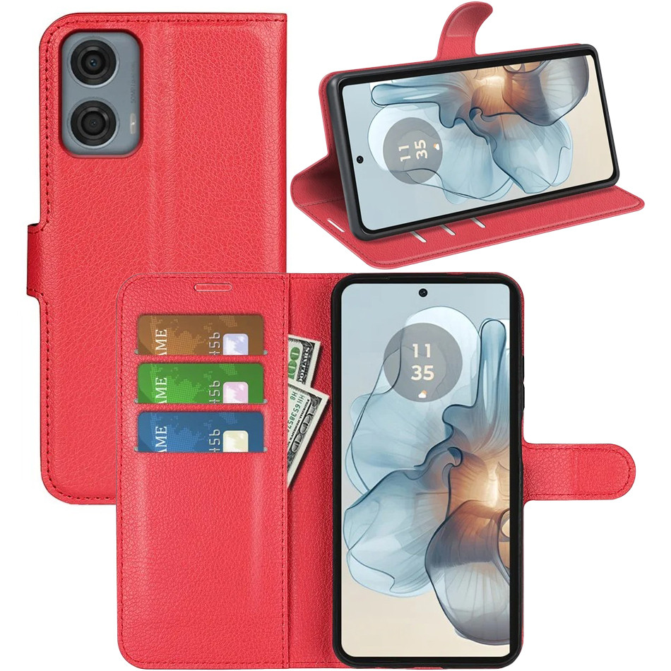 Чохол-книжка Litchie Wallet для Motorola G24 / G04 / E14 Red