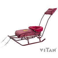 Чохол на санки «Конверт із муфтою» бордо, тканина «Оксфорд 240D», водовідштовхувальне покриття, наповнювач фліс