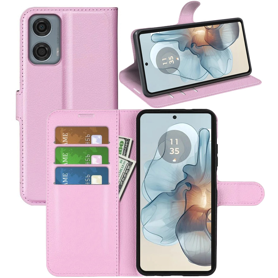 Чохол-книжка Litchie Wallet для Motorola G24 / G04 / E14 Light Pink