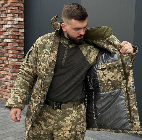 Бушлат військовий Піксель ЗСУ на термопідкладці Omni Heat Розмір 56 (20007), фото 1