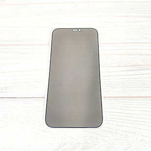 Захисне скло Антишпигун для Iphone 12 Full Glue Чорне