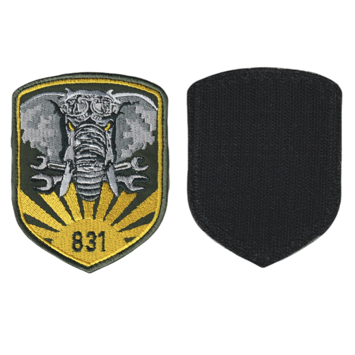 Шеврон ЗСУ, військовий / армійський,831 БрТА інженери , на липучці, на оливці. 9,5  см * 7,5 см, фото 1