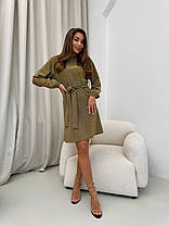 Стильне ошатне плаття вільного крою з люрексом і поясом, фото 4