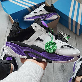 Жіночі Кросівки Adidas Niteball Black Purple / Адідас Найтбал Білі з Чорним та Фіолетовим