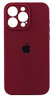 Чохол Silicone Case Box для Apple iPhone 15 Pro Max бампер Soft Touch з мікрофіброю бордовий