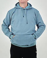 Чоловіче худі батал із начосом кенгуру, сіро-блакитне кольору. Розміри: 2XL, 3XL,4XL,5XL,5XL.