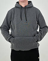 Чоловіче худі батал із начосом кенгуру, темно-сірого кольору. Розміри: 2XL, 3XL,4XL,5XL,5XL.