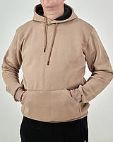 Чоловіче худі батал із начосом кенгуру, бежевого кольору. Розміри: 2XL, 3XL,4XL,5XL,5XL.