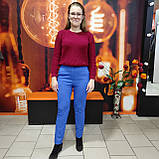 Брюки жіночі завужені класика стрейч 44 сині, фото 4