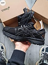 Зимові Чоловічі Кросівки Asics Gel-Kahana 8 Gore-Tex Black / Асікс Гел-Кахана 8 Гор Текс Чорні із Золотистим, фото 5