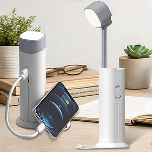 Акумуляторна універсальна Лампа-ліхтар з Power Bank 1200 mah, Білий (ЖЯ), фото 1