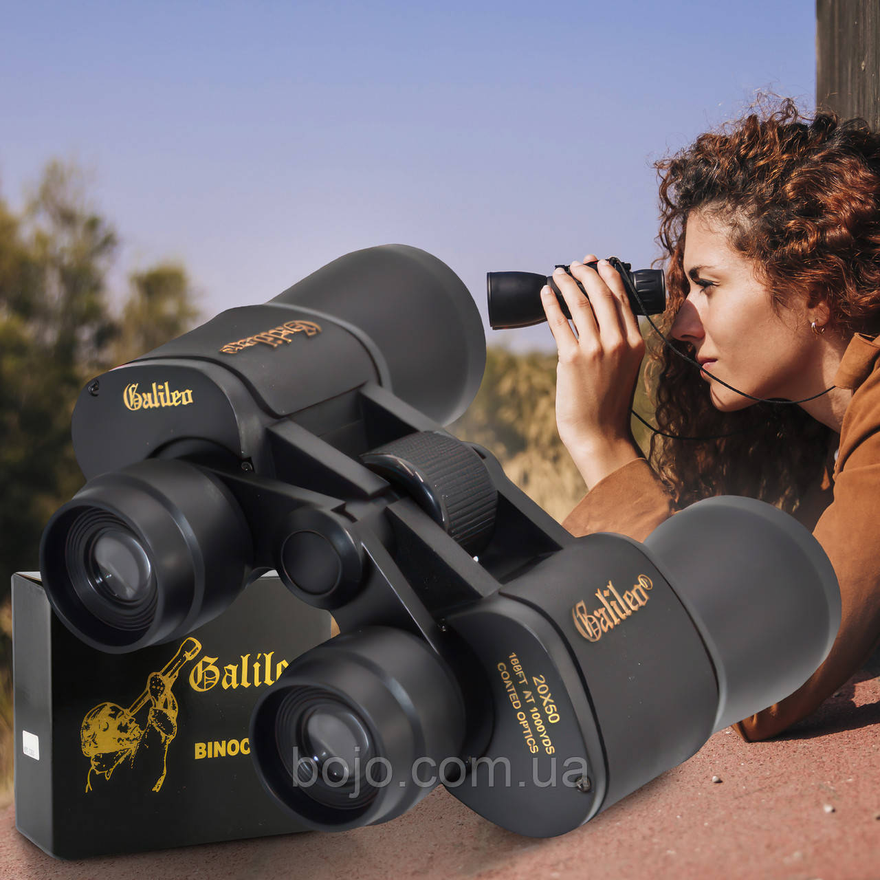 Потужний бінокль Galileo W7 7352 50мм Чорний (ЖЯ)