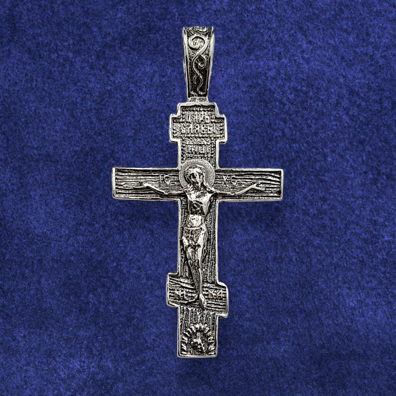 Хрестик срібний 4.59 г, чорний