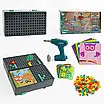Захоплюючий ігровий набір Мозаїка колаж 256 деталей Інструменти Картки звірят Іграшка для дитячої кімнати, фото 3