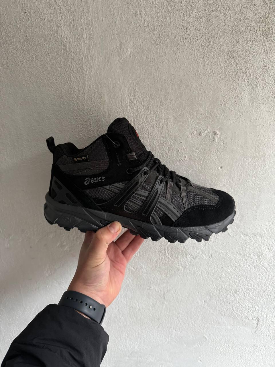Кросівки чоловічі чорні зимові Asics Gel-Sonoma 15-50 Gore-Tex High Black Grey Winter Fur (19386), фото 1