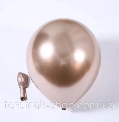 Куля повітряна латексна хром шампань пудра 30 см 12» Китай