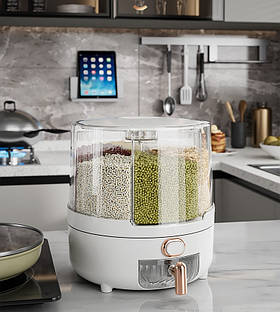 Диспенсер для круп, органайзер, що обертається, для зберігання сипучих продуктів