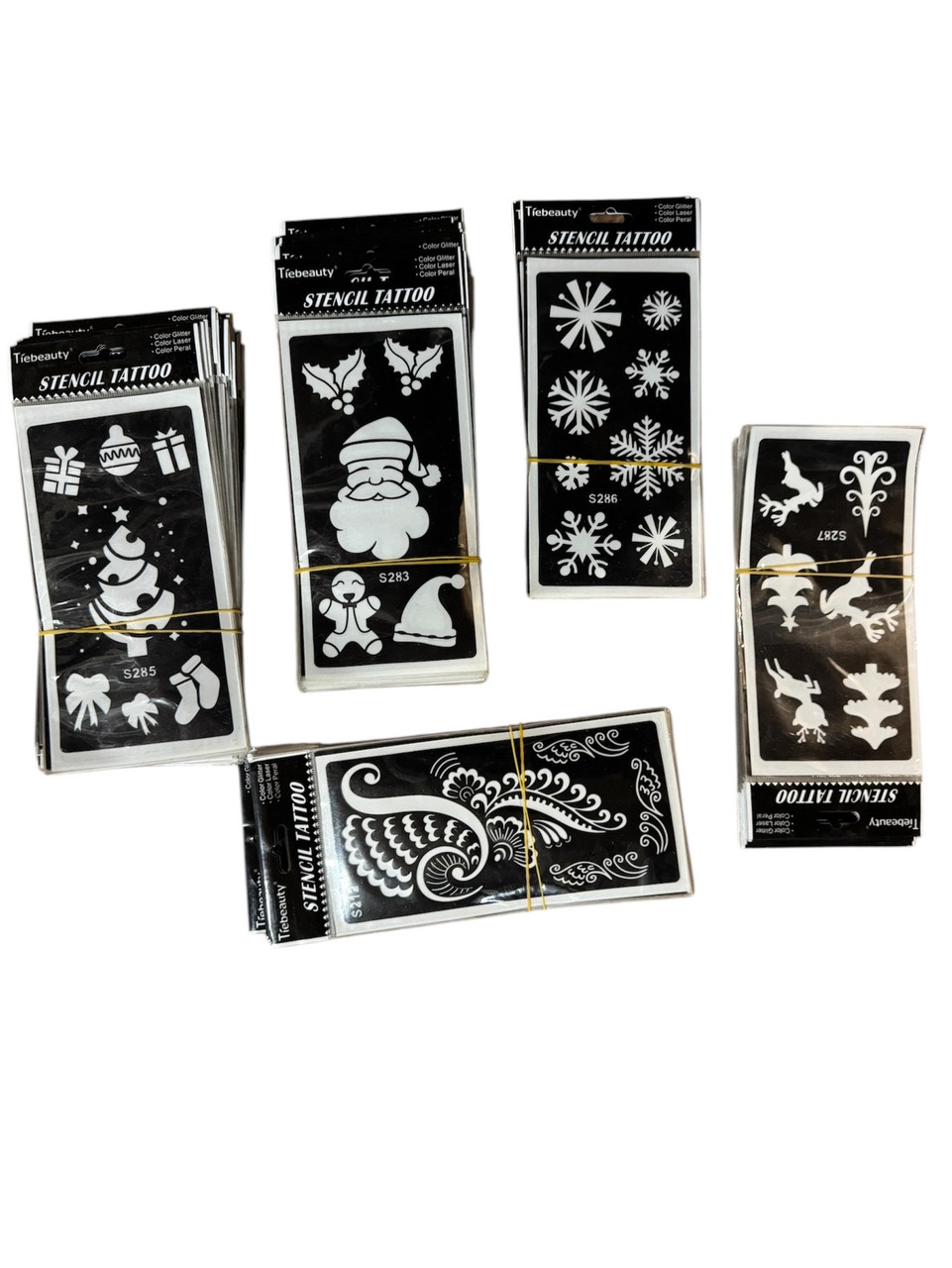 Трафарет STENCIL TATTO для тату (для тіла) з новорічною тематикою (вибір візерунку рандомно), фото 1