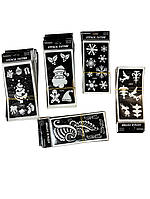 Трафарет STENCIL TATTO для тату (для тіла) з новорічною тематикою (вибір візерунку рандомно)