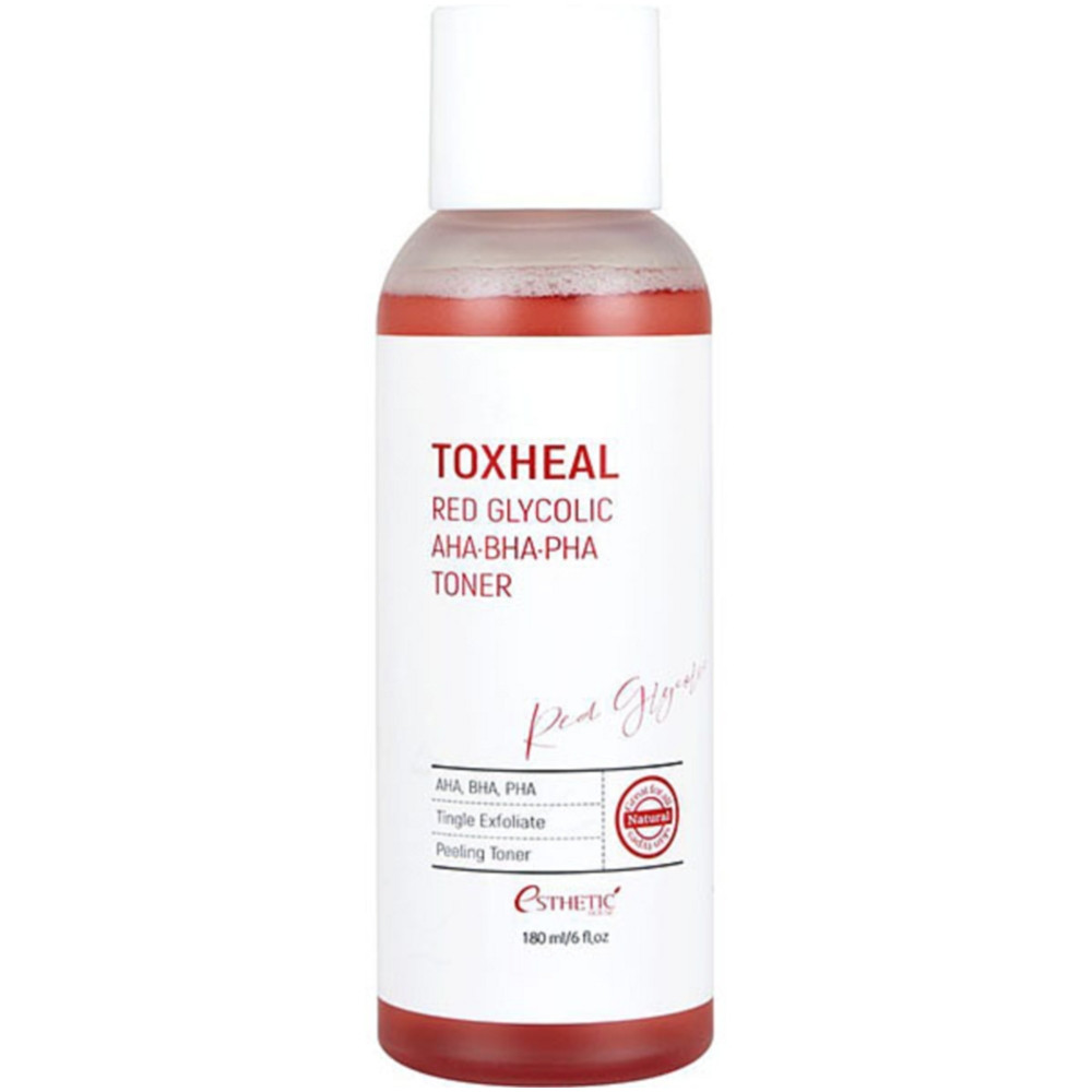 Пілінг-тонер із гліколевою кислотою Esthetic House Toxheal Red Glycolic AHA-BHA-PHA Toner 180 мл