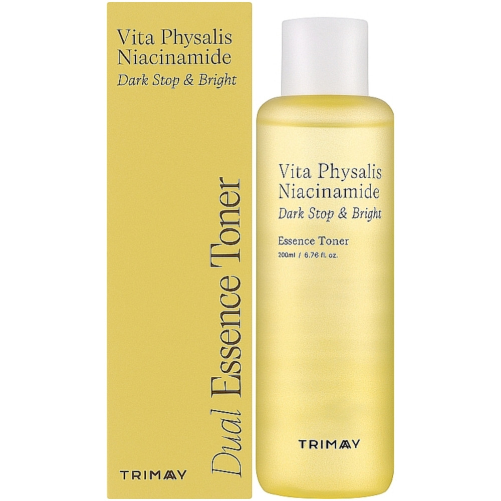 Освітлюючий тонер-есенція з фізалісом Trimay Vita Physalis Niacinamide Dark Stop & Bright Toner 200 мл, фото 1