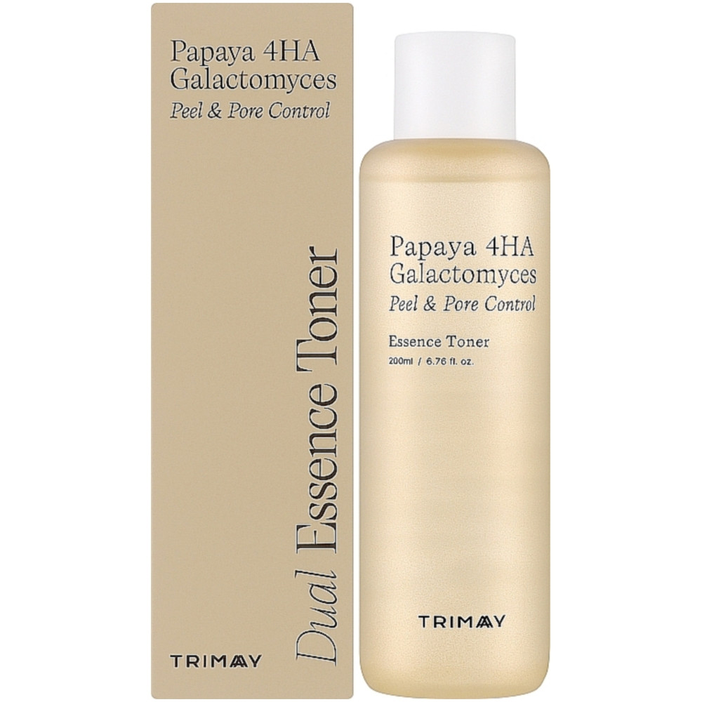 Відлущуючий тонер-есенція з ензимами Trimay Papaya 4HA Galactomyces Peel & Pore Control Toner 200 мл, фото 1