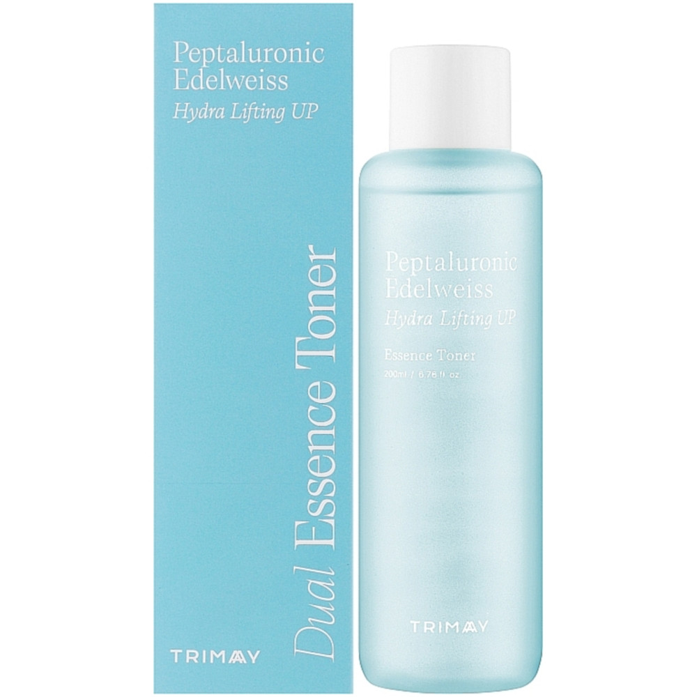 Зволожуючий тонер-есенція з пептидами Trimay Peptaluronic Edelweiss Hydra Lifting Toner 200 мл, фото 1