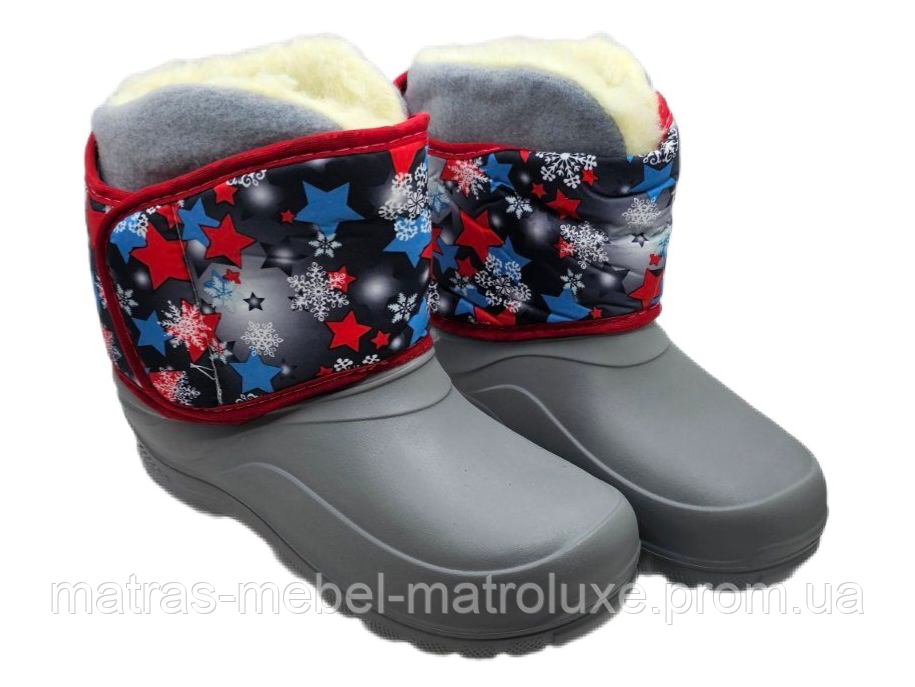Чоботи дитячі Гіпаніс 085 св.сірий (зірочки) (6 пар 30/31-35/36)