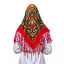 Українська хустка з китицями "Червоне золото"	90х90см, фото 2