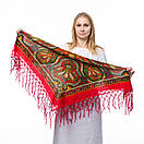 Українська хустка з китицями "Червоне золото"	90х90см, фото 5