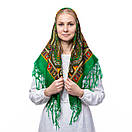 Українська хустка з китицями Зелена	90х90см, фото 2
