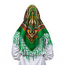 Українська хустка з китицями Зелена	90х90см, фото 4