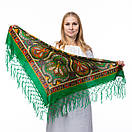 Українська хустка з китицями Зелена	90х90см, фото 5