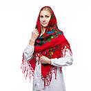 Українська хустка з тороками Павун 120х120см Червона, фото 3