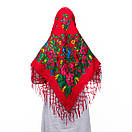 Українська хустка з тороками Павун 120х120см Червона, фото 4