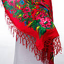 Українська хустка з тороками Павун 120х120см Червона, фото 6