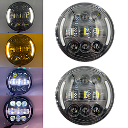 Оптика Фари Ваз 2106 60 ватів Універсальні світлодіодні фари Led 5.75 дюймів ДХО Ангельські очі (ЛЮКС) 2ШТ
