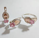 Срібний комплект з золотими накладками, фото 2