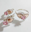 Срібний комплект з золотими накладками, фото 3