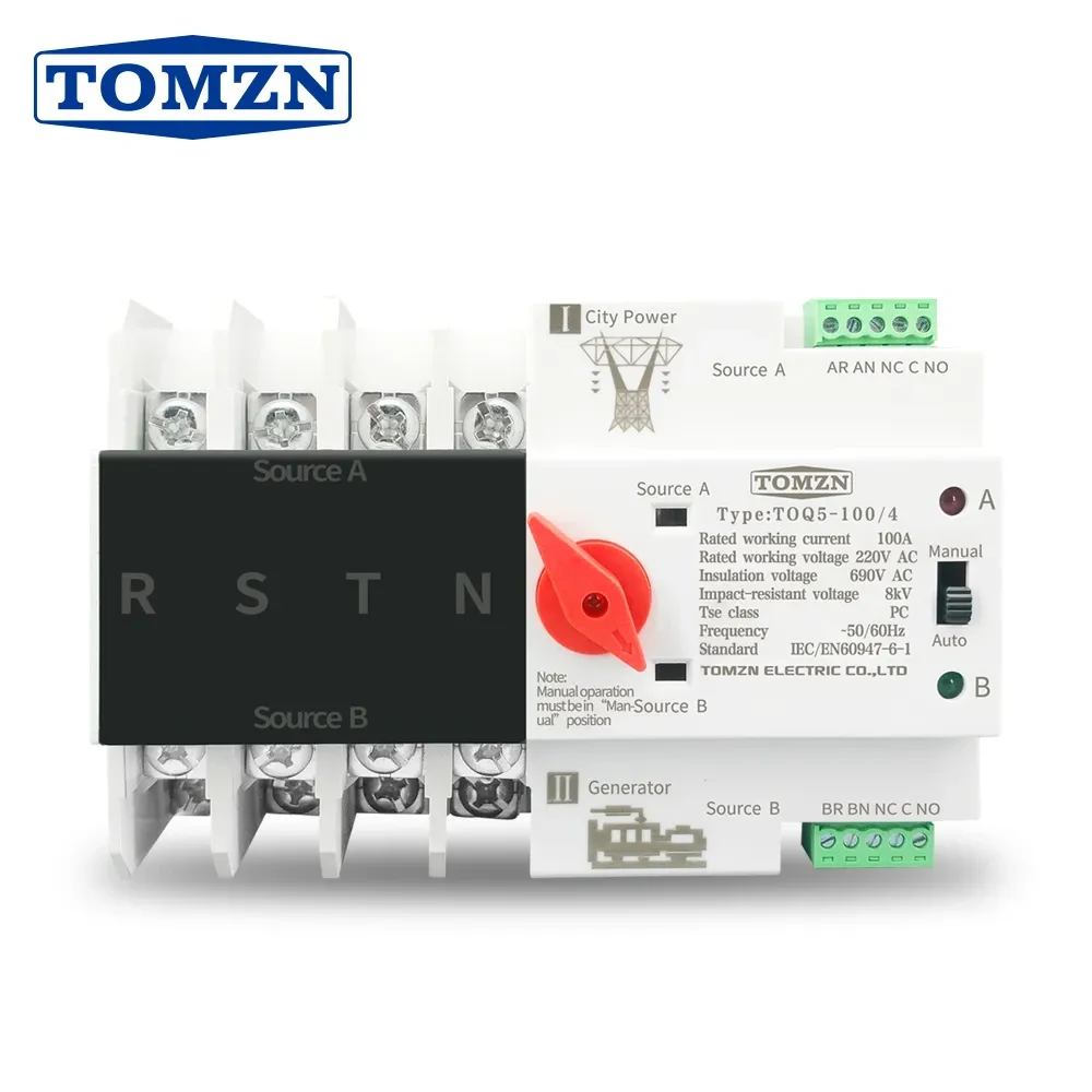 Автомат введення резерву автоматичний TOMZN TOQ5-63A/4 - трифазний