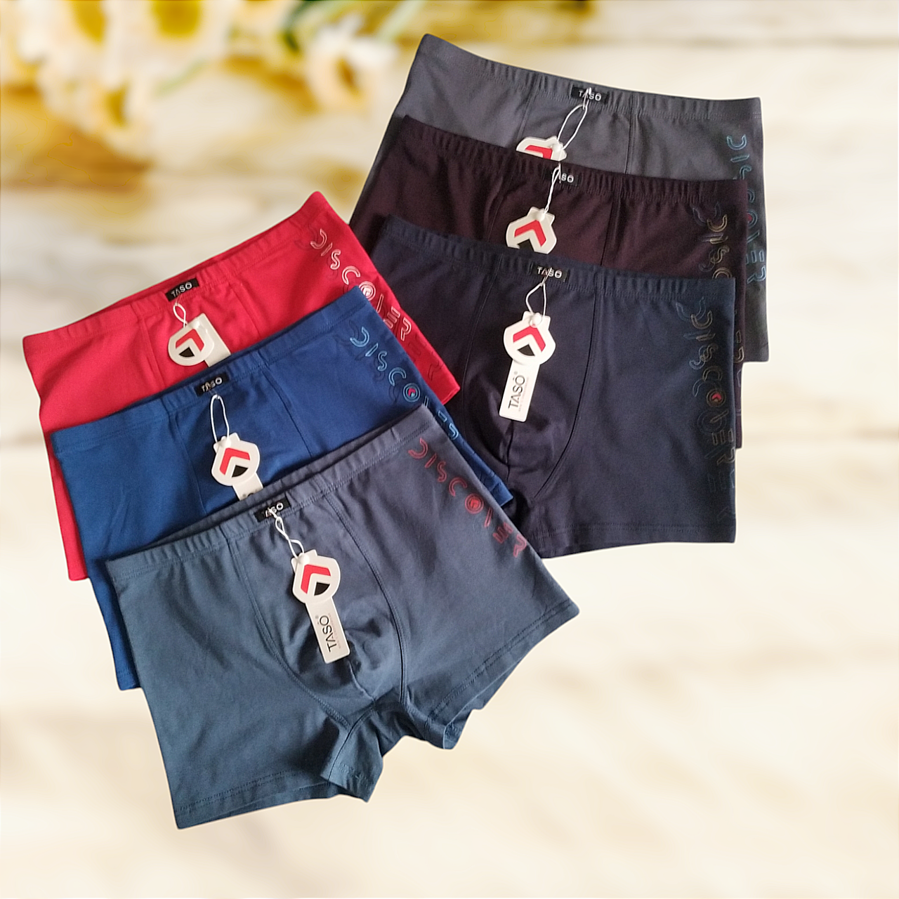 Чоловічі труси боксери Taso однотонні бавовна 1шт Розмір L XXL 3XL 4XL, фото 1