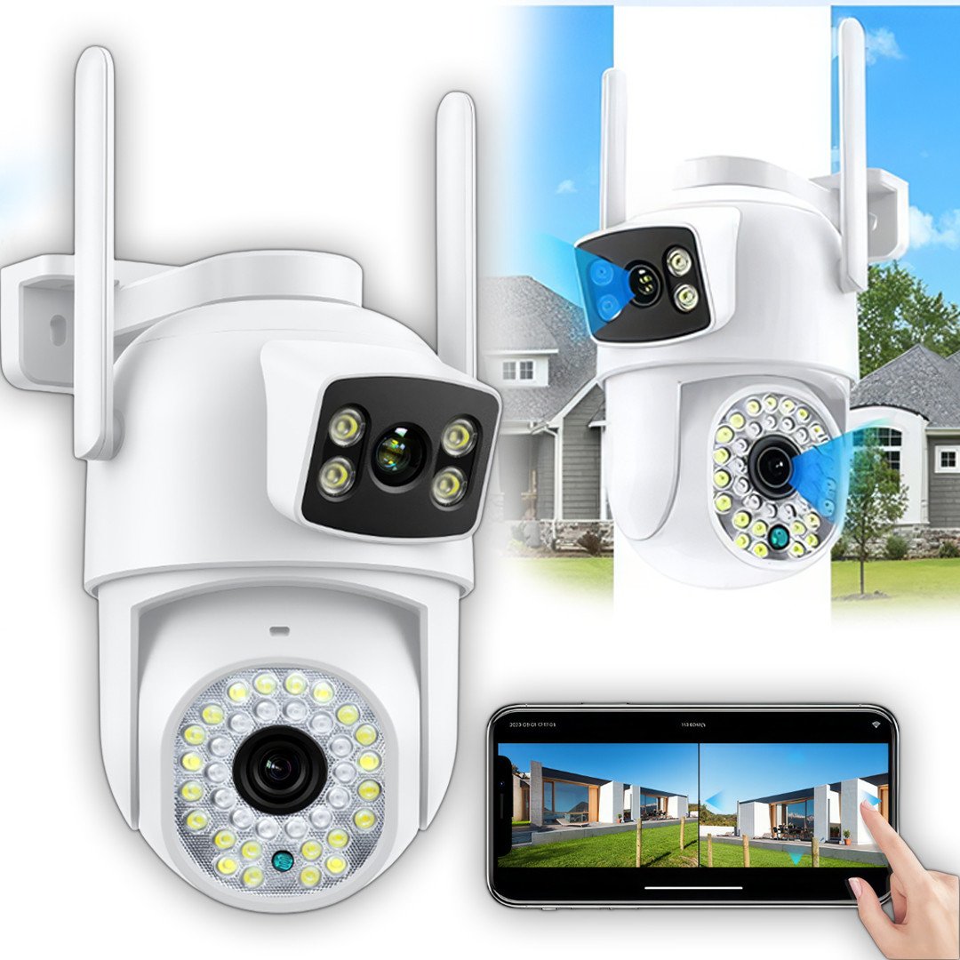 Камера відеоспостереження 4-мегапіксельна з 2 об'єктивами 2L-A2-WIFI ZD-SC04-4MP Біла, фото 1