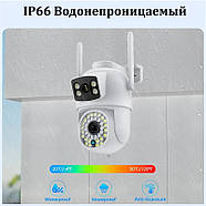 Камера відеоспостереження 4-мегапіксельна з 2 об'єктивами 2L-A2-WIFI ZD-SC04-4MP Біла, фото 6