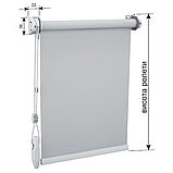 Рулонна штора, тканина ЛЬОН 7436 сіра, фото 3