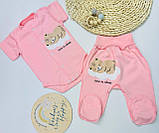 Комплект для новонародженого: Боді з коротким рукавом + повзунки, фото 3