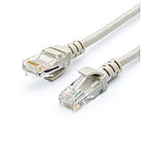 Патч-корд 2м RJ-45 CCA Atcom (4963) UTP 2 м 5е cat. Сірий, фото 2