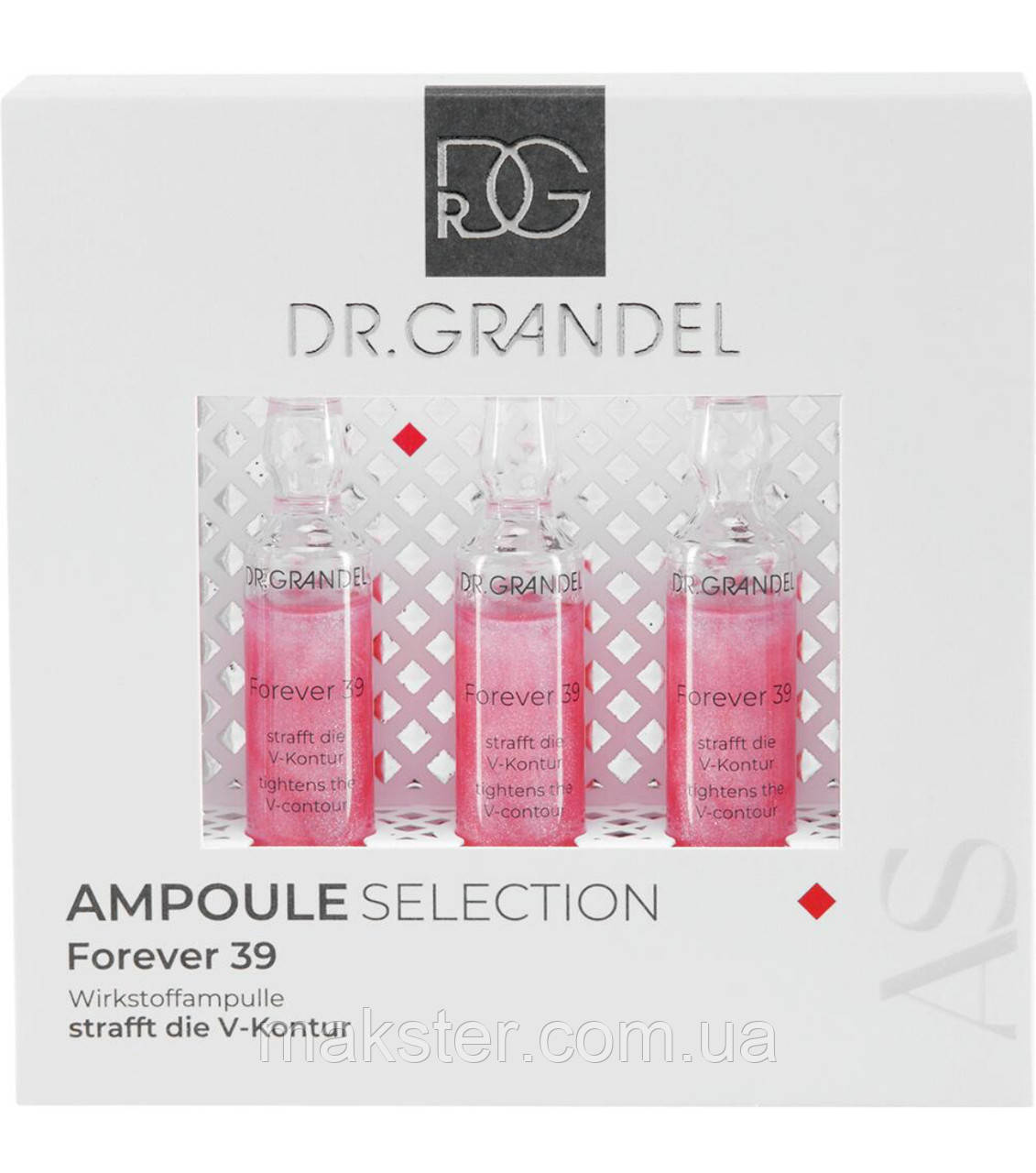 Ампули для освітлення та зміцнення контурів молодості обличчя Dr. Grandel Forever 39,  3х3 мл